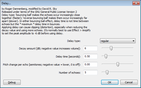 image of the delay dialog