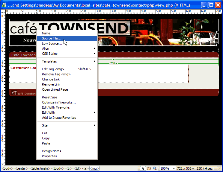 Context menu