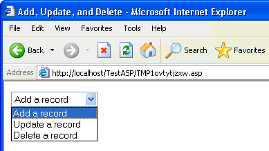 Examples of form parameter options.