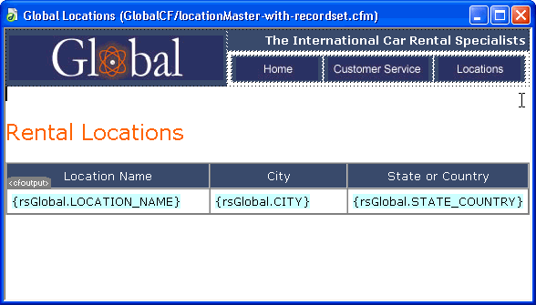 Dynamic page with Live Data option disabled.