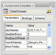 The DataChooser component in the Component inspector