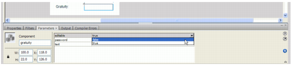The parameters panel