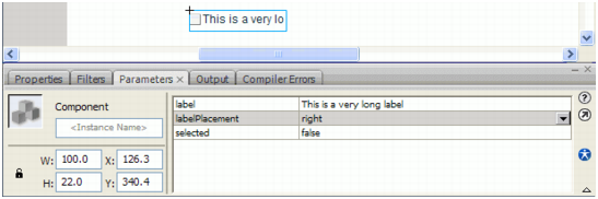 A clipped label for the CheckBox component