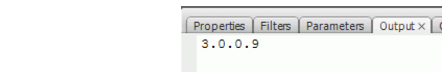 Component version number in the Output panel