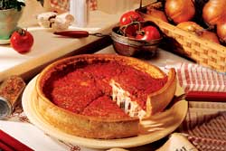 Stuffed Pizza, an infamous dish in the pizzerias of Chicago